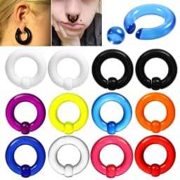 2pcs Acrylic BCR Big Large Size Captive Bead Ring Ear Tunnel Plug Expander Gauges Nose Septum Ring Earring Piercing Body Jewelry