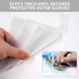 25 Flat Open Top Bag 6.7 Mil EP Strong Cover Plastic Vinyl Record Outer Sleeves for 7 Inch Record Cover 45 RPM