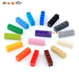 50PCS DIY Building Blocks Thick Figures Bricks 1x4 Dots Educational Creative Size Compatible With Brand Toys for Children 3010