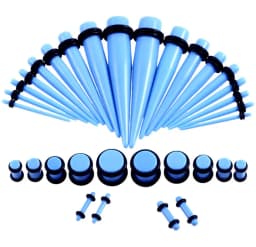 36pcs/lot Acrylic Ear Gauge Taper and Plug Stretching Kits Mixed Color Ear Flesh Tunnel Expansion Body Piercing Jewelry 14G-00G