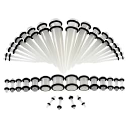 36pcs/lot Acrylic Ear Gauge Taper and Plug Stretching Kits Mixed Color Ear Flesh Tunnel Expansion Body Piercing Jewelry 14G-00G