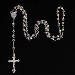 6MM imitation gold iron bead rosary necklace, high quality rosary necklace, beautiful cross pendant rose necklace,