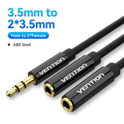 Vention Audio Splitter Cable 3.5mm Male to 2 Female Jack 3.5mm Mic Y Splitter Aux Cable for iPhone Laptop MP3 Headphone Splitter