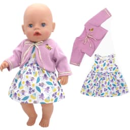 Doll Clothes for 43cm Baby Doll Leather Jacket Pants Set for 17 Inch Baby Doll Coat Winter Clothes Drop Shipping