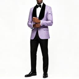 Men Light Blue Jacquard Tuxedo 3 Piece Suit Shawl Black Lapel Slim Fit Blazer Vest Pants Set Wedding Groom Prom Dinner Party Formal Mens Suit