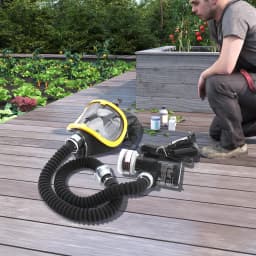 Protective Electric Constant Flow Supplied Air Fed Full Face Gas Mask Respirator Mask Workplace Safety Supplie Respirator System