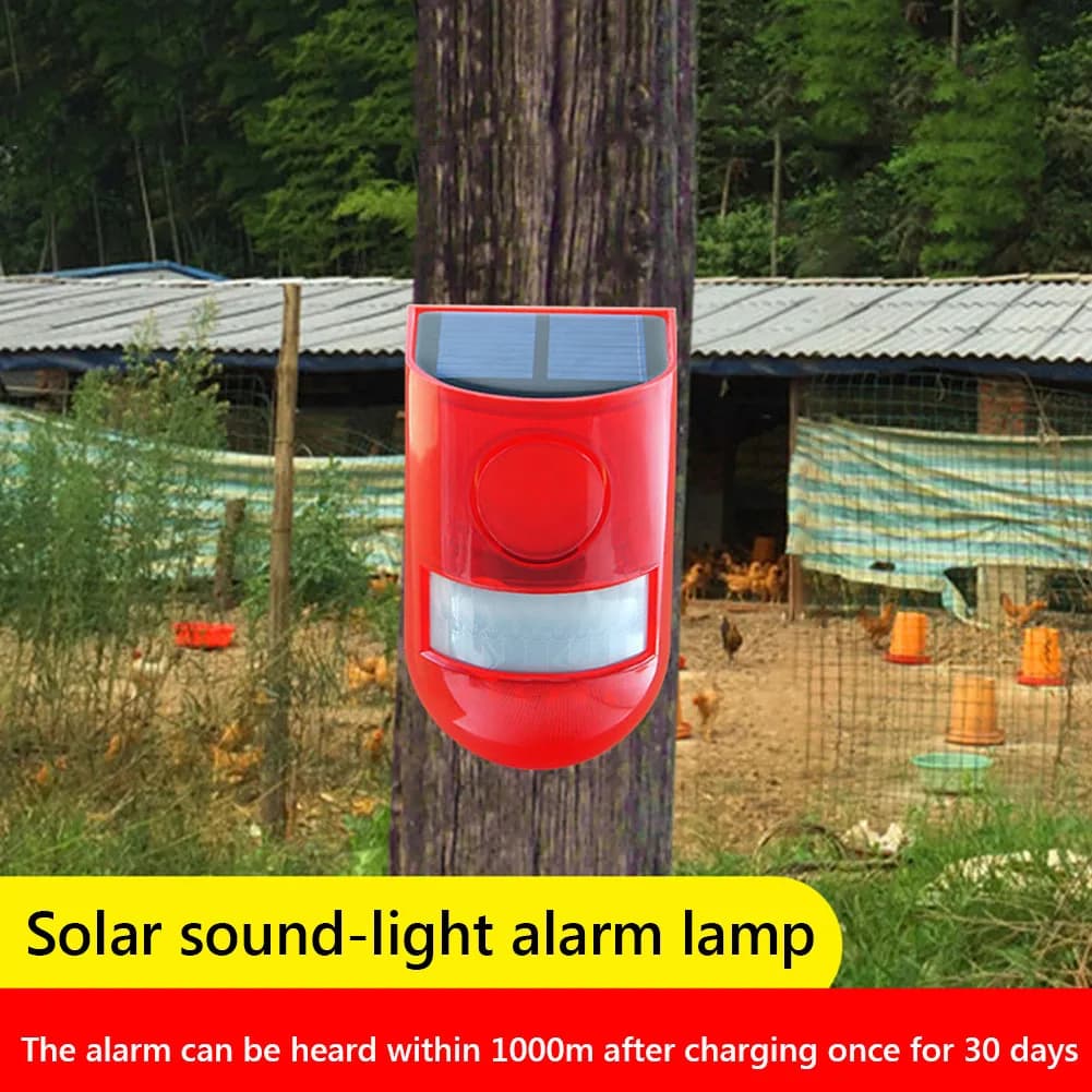 Motion Sensor Alarm Waterproof Solar Infrared Motion Sensor Alarm Remote Control Multifunctional Portable for Home Outdoor