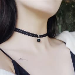 Handmade Velvet Lace Vintage Choker Necklace for Women Collar Torques Trendy Neck Jewelry Stretch Charm Gothic Punk Black Heart