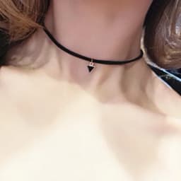 Handmade Velvet Lace Vintage Choker Necklace for Women Collar Torques Trendy Neck Jewelry Stretch Charm Gothic Punk Black Heart