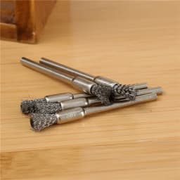 5/10pcs Pencil Brushes Stainless Steel Mounted Wire Wheel Mandrel Set Dremel Accessory Rotary Tools 3.17mm Shank Mandrel Silver