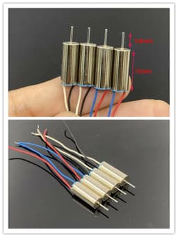 JJRC H36/Eachine E010 615 Motors 6X15mm (4Pcs) - 3.7V 1S Coreless CW/CCW Replacement for Mini Drones