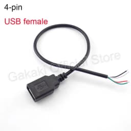 0.3m/1m/2m 5V USB Power Supply Cable 2 Pin USB 2.0 A Female Male 4 Pin Wire Jack Charger Charging Cord Extension Connector DIY