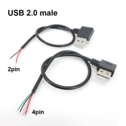 0.3m/1m/2m 5V USB Power Supply Cable 2 Pin USB 2.0 A Female Male 4 Pin Wire Jack Charger Charging Cord Extension Connector DIY