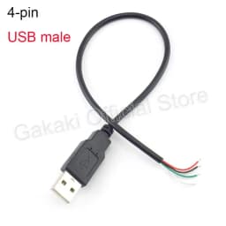 0.3m/1m/2m 5V USB Power Supply Cable 2 Pin USB 2.0 A Female Male 4 Pin Wire Jack Charger Charging Cord Extension Connector DIY