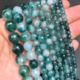 6 8 10 12mm Burmese Jades Stone Beads Natural Loose Spacer Beads For Jewelry Making Round Beads DIY Bracelet Accessories 15''