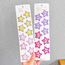 10PCS/Set New Girls Cute Colorful Star Waterdrop Shape Hairpins Kids Sweet Hair Ornament Clip Barrettes Fashion Hair Accessories