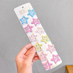 10PCS/Set New Girls Cute Colorful Star Waterdrop Shape Hairpins Kids Sweet Hair Ornament Clip Barrettes Fashion Hair Accessories
