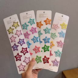 10PCS/Set New Girls Cute Colorful Star Waterdrop Shape Hairpins Kids Sweet Hair Ornament Clip Barrettes Fashion Hair Accessories