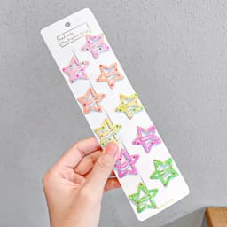 10PCS/Set New Girls Cute Colorful Star Waterdrop Shape Hairpins Kids Sweet Hair Ornament Clip Barrettes Fashion Hair Accessories