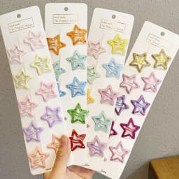 10PCS/Set New Girls Cute Colorful Star Waterdrop Shape Hairpins Kids Sweet Hair Ornament Clip Barrettes Fashion Hair Accessories
