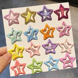 10PCS/Set New Girls Cute Colorful Star Waterdrop Shape Hairpins Kids Sweet Hair Ornament Clip Barrettes Fashion Hair Accessories