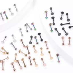 10pcs/lot Steel 16G Tragus Helix Bar 3mm Ball Labret Lip Bar Rings Stud Cartilage Ear Piercings Body Jewelry For Women Men