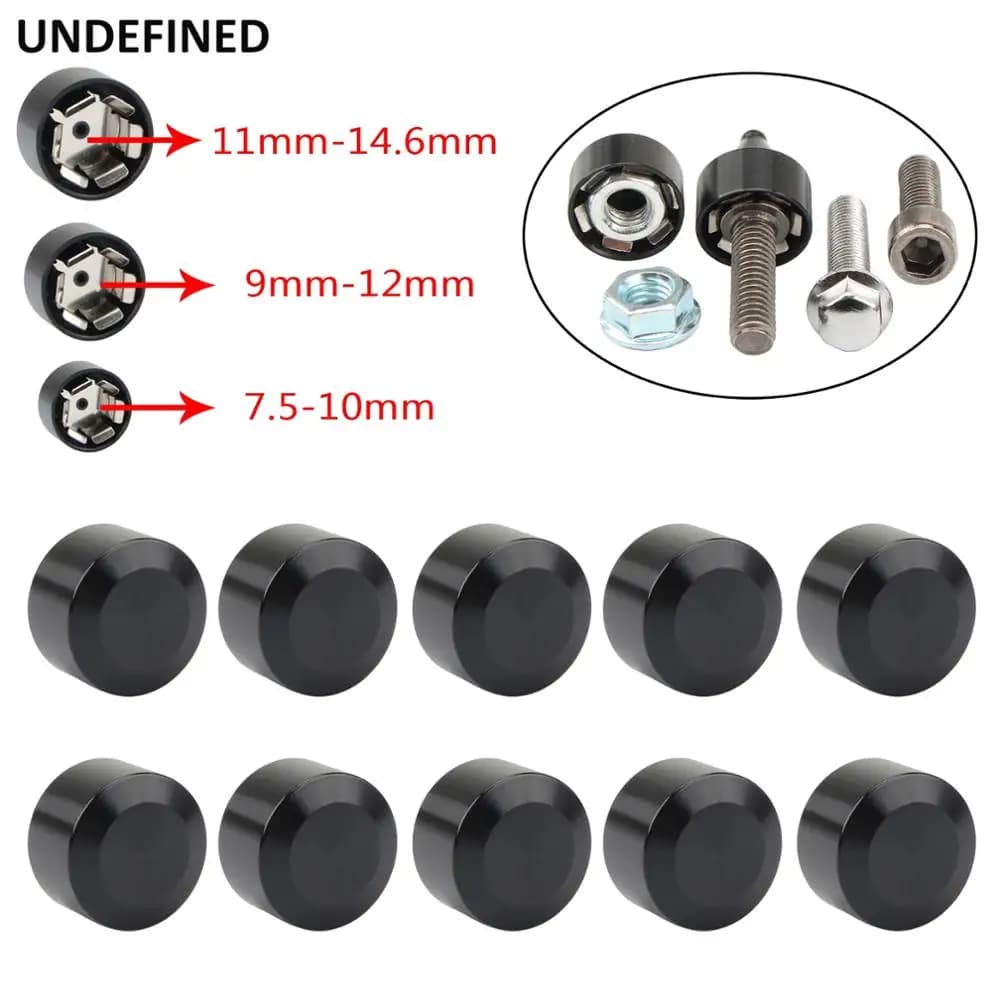 Black Motorcycle Head Bolts Cap Cover CNC Schrauben Topper Caps Cover For Harley Sportster Touring Dyna Big Twin Cam Softail