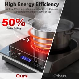 Portable Induction Cooktop 1800W, 20 Modes, 3H Timer, Touch Control, Child Lock, Auto Shut-off, ETL Certified