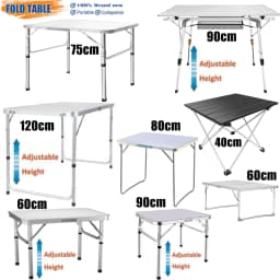 DayPlus Folding Table Heavy Duty Garden Party Picnic Trestle Indoor Outdoor Camping Catering Camping Picnic BBQ Party Table