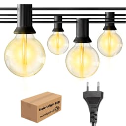 Outdoor LIGHT, 15M LED light string with 50 light bulbs, IP44 waterproof outdoor and indoor decorative light  used for garden