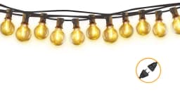 Outdoor LIGHT, 15M LED light string with 50 light bulbs, IP44 waterproof outdoor and indoor decorative light  used for garden