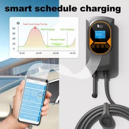 Feyree EV Charging Station 32A Electric Vehicle Car Charger EVSE Wallbox Wallmount 7.6/11/22KW Type2 Cable IEC62196 APP Control