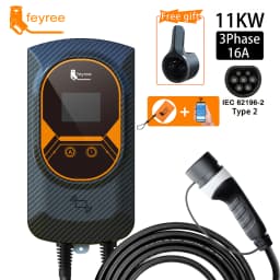 Feyree EV Charging Station 32A Electric Vehicle Car Charger EVSE Wallbox Wallmount 7.6/11/22KW Type2 Cable IEC62196 APP Control