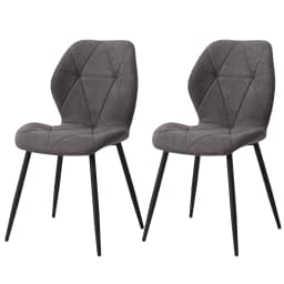 EGOONM Set of 2/4/6 Dining Chairs Upholstered Padded Linen Fabric Kitchen Chairs Metal Legs for Balcony Restaurant  Dining Room