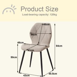EGOONM Set of 2/4/6 Dining Chairs Upholstered Padded Linen Fabric Kitchen Chairs Metal Legs for Balcony Restaurant  Dining Room