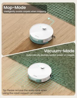 Lefant N3 4000Pa Suction Robot Vacuum and Sonic Mop Combo,Precision Mapping with Lidar&dToF Sensors,Ultrasonic Carpet Detection