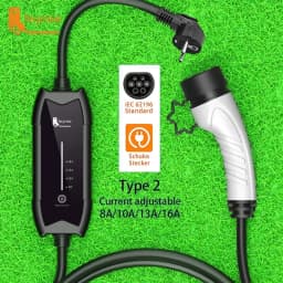 Feyree EV Portable Charger 3.5kW Type2 Connector 16A Single Phase 5m Cable Current Adjustable for Electric Vehicle Car Charger