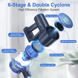 PrettyCare W400 Cordless Vacuum Cleaner 25KPA Suction Powerful Handheld Vacuum Cleaner 40 Minutes Running Time 3 Pcs Brush Set