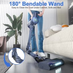 PrettyCare W400 Cordless Vacuum Cleaner 25KPA Suction Powerful Handheld Vacuum Cleaner 40 Minutes Running Time 3 Pcs Brush Set