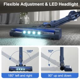 PrettyCare W400 Cordless Vacuum Cleaner 25KPA Suction Powerful Handheld Vacuum Cleaner 40 Minutes Running Time 3 Pcs Brush Set
