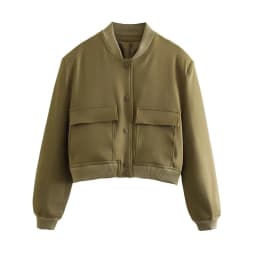 Women Fashion With Pockets Bomber Jacket Coats Vintage Long Sleeve Front Button Casual Female Outerwear Chic Tops