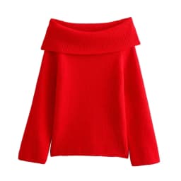 HH Women Fashion Solid Off Shoulder Sweater Long Sleeve Knitted Pullover Sweater Autumn Female Casual Knitwear Chic Top