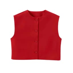 MUJER Red Sleeveless Vest Woman Button Black White Cropped Vest Women Summer Casual Short Coats Waistcoat Women's Fashion Vests