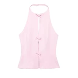 HXAO Bow Two Piece Set Backless Halter Women Top And Mid Waist Lady Skirt New In 2024 Summer Fashion Casual Office Lady Set