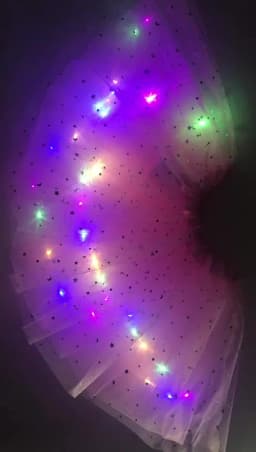 LED Glowing Light Women Tulle Star Skirt Short Tutu Mini Skirt Adult Fancy Ballet Dancewear Party Costume Ball Gown Mini Skirt