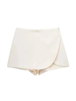 Women Fashion Pareo Style Shorts Skirts Vintage High Waist Side Zipper Female Skort Mujer