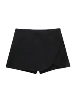 Women Fashion Pareo Style Shorts Skirts Vintage High Waist Side Zipper Female Skort Mujer