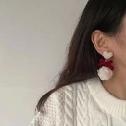 Vintage Wine Red Flocking Flower Drop Earrings For Women Jewelry 2026 Trending Long Bowknot Crystal Pearl Bridal Dress Earrings