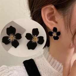Vintage Wine Red Flocking Flower Drop Earrings For Women Jewelry 2026 Trending Long Bowknot Crystal Pearl Bridal Dress Earrings
