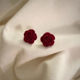 Vintage Wine Red Flocking Flower Drop Earrings For Women Jewelry 2026 Trending Long Bowknot Crystal Pearl Bridal Dress Earrings